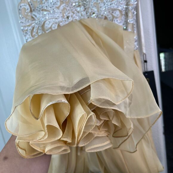 Beaded Long Sleeveless Illusion Dress by Cinderella Divine Maxi Party Dress - Picture 11 of 12